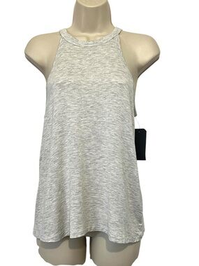 Melrose and Market High-Neck Halter Tank, Relaxed Fit, Lt Gray, Size Small